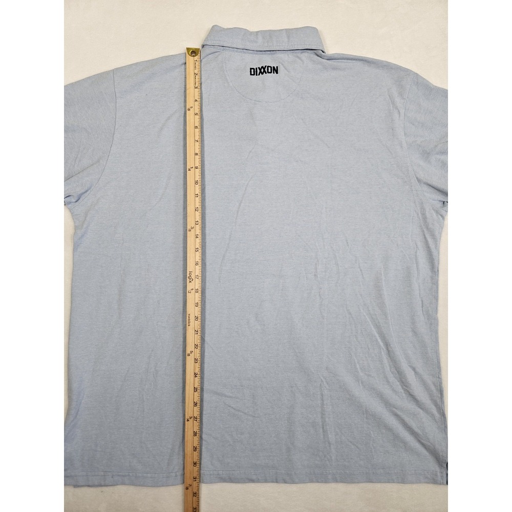 DIXXON Polo Golf Shirt Mens 4XL Stitch Premium Striped Slate Blue Cotton Classic - Picture 7 of 8